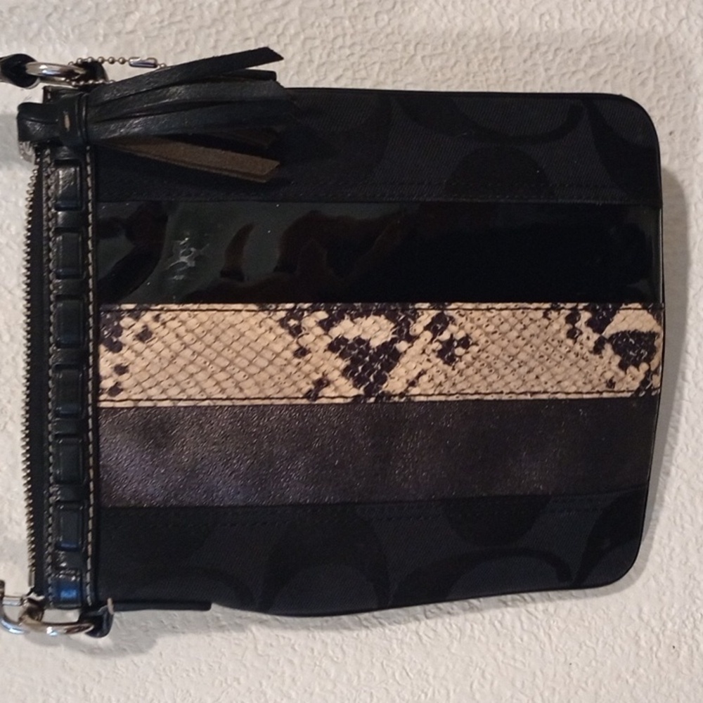 Coach Signature Black Python Embossed Crossbody - image 2